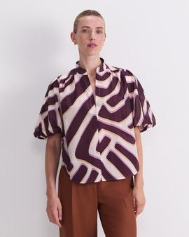 Sportscraft Sportscraft Penny Short Sleeve Cotton Silk Blouse