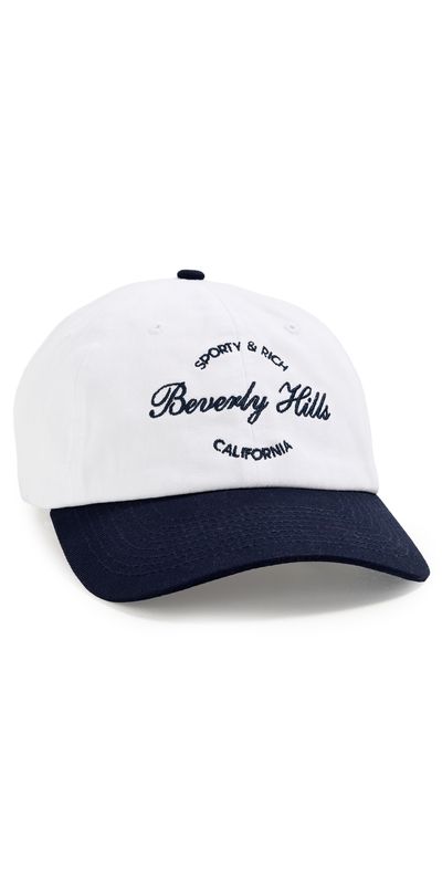 Sporty & Rich Sporty & Rich Beverly Script Hat White/Dark Navy One