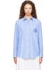 Sporty & Rich Sporty & Rich Blue & White NY Crest Oversized Shirt - 1