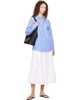 Sporty & Rich Sporty & Rich Blue & White NY Crest Oversized Shirt - 4
