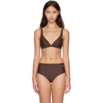 Sporty & Rich Sporty & Rich Brown Romy Bikini Top