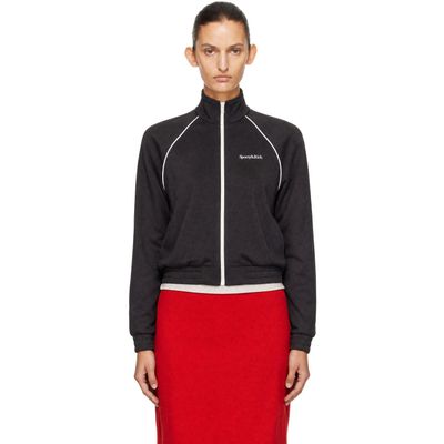 Sporty & Rich Sporty & Rich Brown Serif Logo Retro Track Jacket