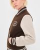 Sporty & Rich Sporty & Rich Diana Riding Club Wool Varsity Jacket Chocolate/Heather Oatmeal - 4