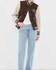 Sporty & Rich Sporty & Rich Diana Riding Club Wool Varsity Jacket Chocolate/Heather Oatmeal - 5