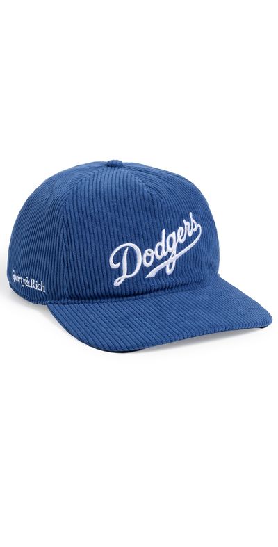 Sporty & Rich Sporty & Rich Dodgers Corduroy Hat Team Blue White One