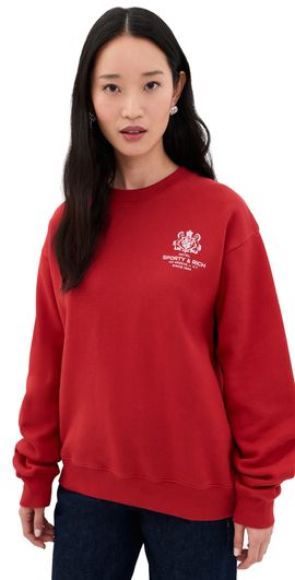 Sporty & Rich Sporty & Rich Emmett SR Hotel Crewneck Sweatshirt Ruby