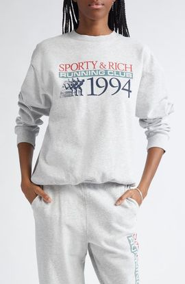 Sporty & Rich Sporty & Rich Finish Line Crewneck Sweatshirt