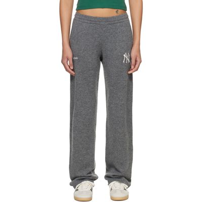 Sporty & Rich Sporty & Rich Gray Heritage Yankees Serif Cashmere Lounge Pants