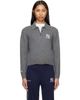 Sporty & Rich Sporty & Rich Gray Heritage Yankees Serif Cashmere Polo - 1