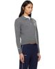 Sporty & Rich Sporty & Rich Gray Heritage Yankees Serif Cashmere Polo - 2