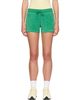 Sporty & Rich Sporty & Rich Green Signature Logo Krystal Shorts - 1