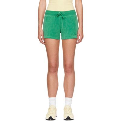 Sporty & Rich Sporty & Rich Green Signature Logo Krystal Shorts