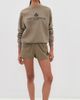 Sporty & Rich Sporty & Rich H & W Crest Embroidered Crewneck Sand - 6