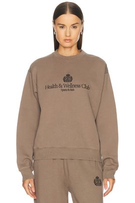 Sporty & Rich Sporty & Rich H&W Crest Embroidered Crewneck Sweatshirt