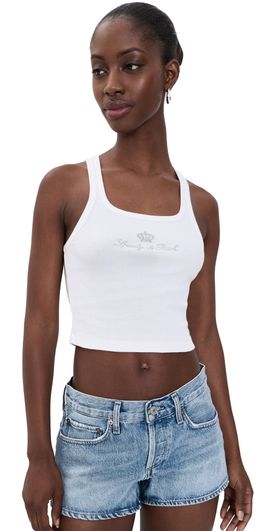 Sporty & Rich Sporty & Rich Juicy Crown Ribbed Tank White
