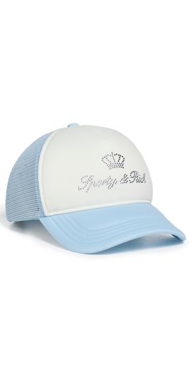 Sporty & Rich Sporty & Rich Juicy Crown Trucker Hat White/Sky Blue One