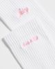 Sporty & Rich Sporty & Rich Juicy Script Socks White/Rose One - 3