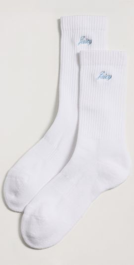 Sporty & Rich Sporty & Rich Juicy Script Socks White/Sky Blue One