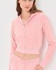 Sporty & Rich Sporty & Rich Juicy Script Velour Zip Hoodie Rose - 2