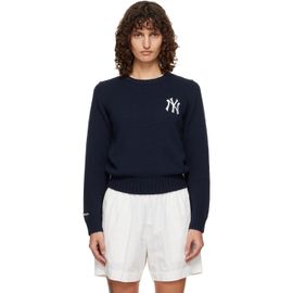 Sporty & Rich Sporty & Rich Navy Heritage Yankees Serif Knitted Sweater
