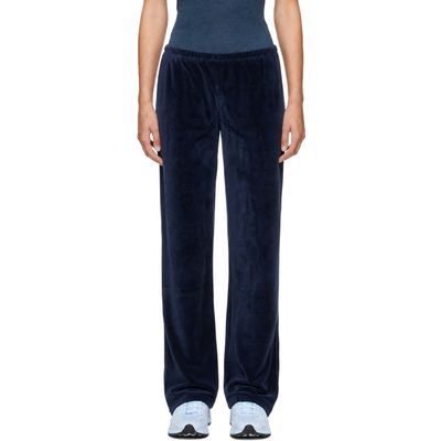 Sporty & Rich Sporty & Rich Navy Signature Logo Krystal Track Pants