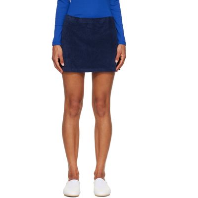 Sporty & Rich Sporty & Rich Navy Signature Logo Terry Miniskirt