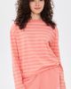 Sporty & Rich Sporty & Rich NY Crest Easy Long Sleeve Tee Flamingo Striped - 2
