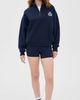 Sporty & Rich Sporty & Rich NY Crest Embroidered Quarter Zip Dark Navy - 5