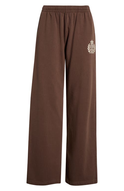 Sporty & Rich Sporty & Rich NY Crest Embroidered Wide Leg Sweatpants