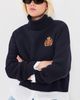 Sporty & Rich Sporty & Rich NY Crest Wool Turtleneck Dark Navy - 2