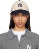 Sporty & Rich Sporty & Rich Off-White & Navy '47 Edition Yankees Serif Wool Cap - 1