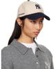 Sporty & Rich Sporty & Rich Off-White & Navy '47 Edition Yankees Serif Wool Cap - 2