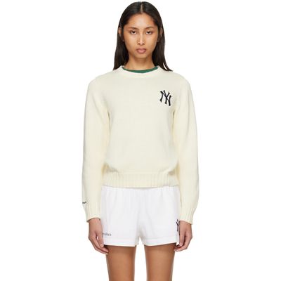Sporty & Rich Sporty & Rich Off-White Heritage Yankees Serif Knitted Sweater