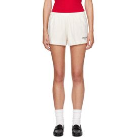 Sporty & Rich Sporty & Rich Off-White 'SR Sport' Embroidered Disco Shorts