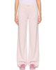 Sporty & Rich Sporty & Rich Pink Signature Logo Ribbed House Lounge Pants - 1