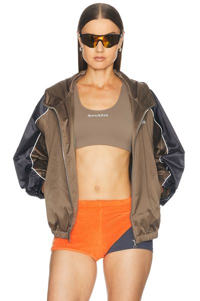 Sporty & Rich Sporty & Rich Serif Logo Gym Jacket