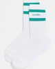 Sporty & Rich Sporty & Rich Serif Logo Socks White/Amalfi Green One - 2