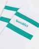 Sporty & Rich Sporty & Rich Serif Logo Socks White/Amalfi Green One - 3