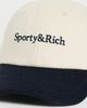 Sporty & Rich Sporty & Rich Serif Logo Wool Hat Off White/Dark Navy One - 5