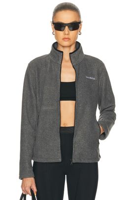 Sporty & Rich Sporty & Rich Serif Logo Zipped Polar Fleece Jacket