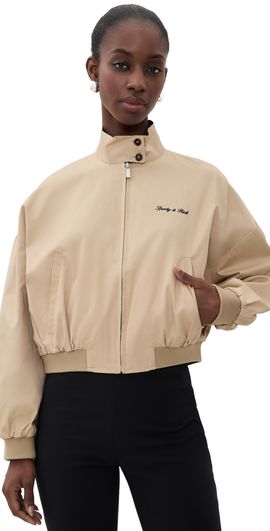 Sporty & Rich Sporty & Rich Signature Logo Brighton Jacket Taupe