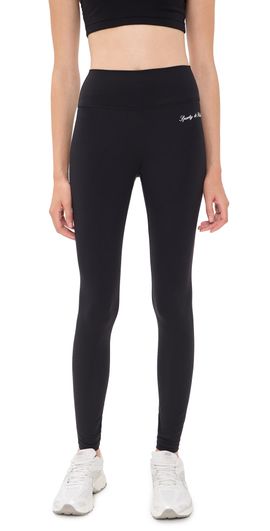 Sporty & Rich Sporty & Rich Signature Logo Leggings Black White