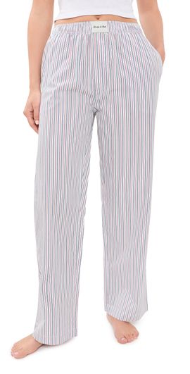 Sporty & Rich Sporty & Rich Signature Logo Pajama Pants Blue White Red Striped