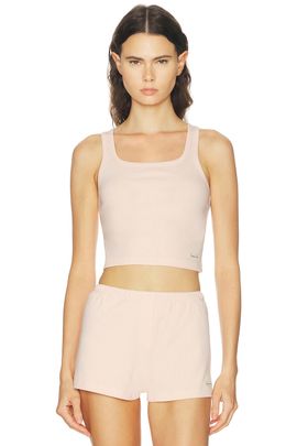 Sporty & Rich Sporty & Rich Signature Logo Ribbed Baby Tank Top