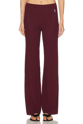 Sporty & Rich Sporty & Rich Signature Logo Ribbed Pant