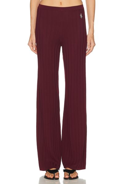 Sporty & Rich Sporty & Rich Signature Logo Ribbed Pant