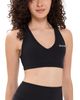 Sporty & Rich Sporty & Rich Signature Logo V Neck Sports Bra Black White - 1