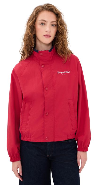 Sporty & Rich Sporty & Rich Signature NY Contrast Jacket Ruby/Navy White
