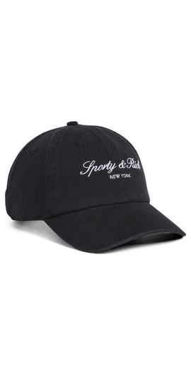 Sporty & Rich Sporty & Rich Signature NY Hat Faded Black White One