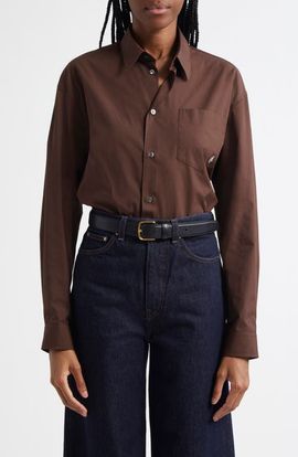 Sporty & Rich Sporty & Rich SRC Oversize Cotton Poplin Button-Up Shirt